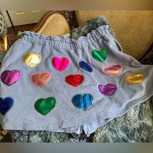 XXL Queen of Sparkles blue-grey heart skort